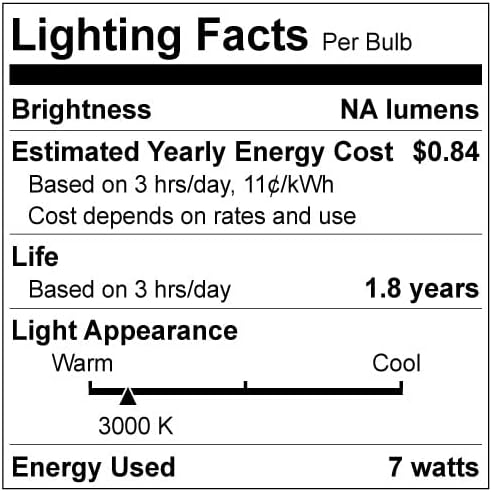 Sunlite 01285 7C7 Incandescent Bulb, 7 Watt, Candelabra E12 Base, C7 Small Night Light, Colored Bulb, White, 25 Count
