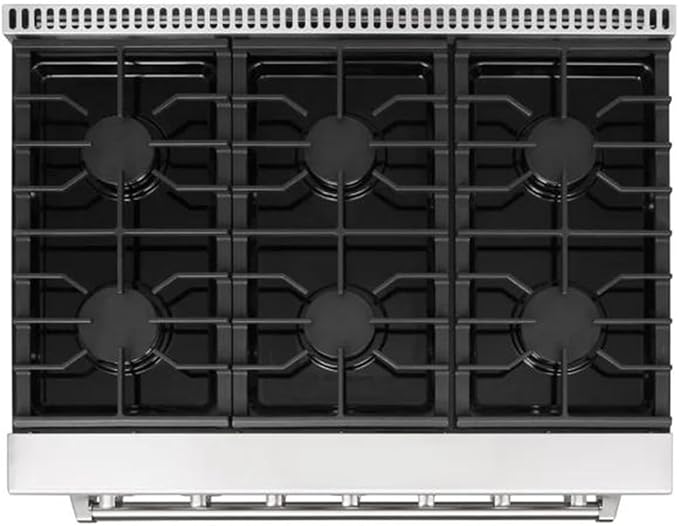 36 inch Professional Freestanding Pro-Style Natural Gas Range or Liquid Propane Gas Range with 6 Burners, 6.0 cu.ft. Oven Capacity, in Stainless Steel - KOS-36RG03M (Black)