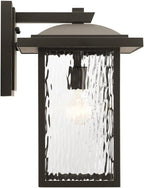 Kichler Capanna 16" Outdoor Wall Light in Olde Bronze®, 1-Light Exterior Wall Sconce Porch Light with Clear Water Glass, (16" H x 10.5"), 49926OZ