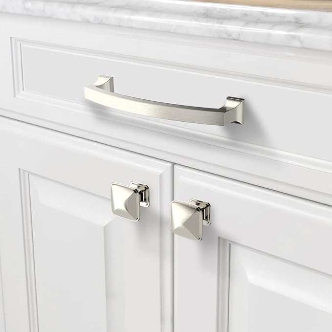 Asidrama 20 Pack 5 Inch(128mm) Hole Centers Kitchen Cabinet Handles, Brushed Satin Nickel Cabinet Pulls Kitchen Cabinet Hardware for Cupboard Drawer Pulls