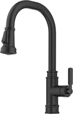 KRAUS Allyn Transitional Industrial Pull-Down Single Handle Kitchen Faucet in Matte Black, KPF-4101MB