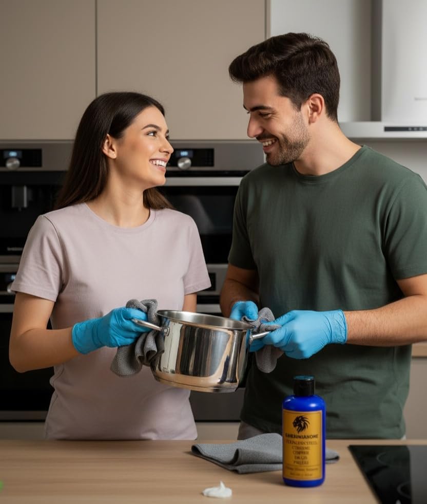 Metal Polish Paste – Stainless Steel, Copper, Brass and Chrome Cleaner – Remove Tarnish, Restore Shine – Long Lasting Anti-Tarnish Formula, 8.8 oz (250 g)