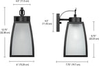GLOBE Electric 60000166 1-Light Outdoor Wall Sconce, Matte Black, Frosted Glass