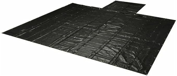 Mytee Products 2 Pack 20' x 27' Flatbed Truck 18 Oz Lumber Tarp with 6 FT Drop - Black Heavy Duty Vinyl Waterproof Tarp for Trailers to Protect Cargo from Wind, Rain, Snow and Sun