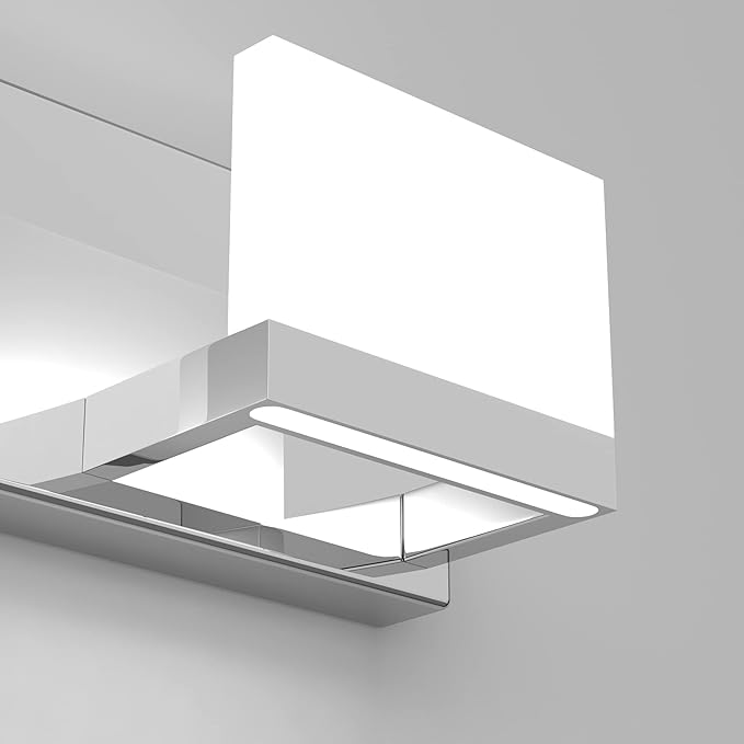 Tipace 2 Lights Modern Chrome LED Vanity Light for Bathroom Wall Light Up and Down LED Bathroom Light Fixtures Over Mirror(White Light 6000K)