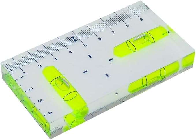 Transparent Rectangular high-Precision T-Shaped Level Integrated Small Household Water Level (non-magnetic green, 95 * 51 * 13mm)