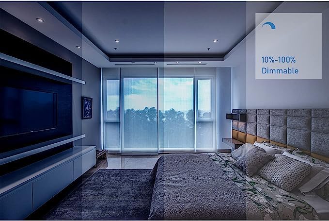 Jolux 6-Pack 5/6" LED Can Lights Retrofit Recessed Lighting,12W=60W,5000K Daylight,800 Lumens,Dimmable Can Lights,Damp Rated,Simple Installation Adjustable Retrofit Downlight,ETL,Bevel Trim