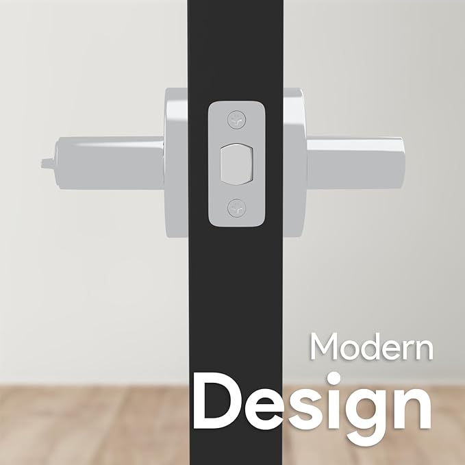 Mega Handles - Ronn Entrance I Entry Lever Door Handle - Heavy Duty Round Locking Lever Set for Left or Right-Handed Doors - Interior/Exterior Door Levers - Polished Chrome