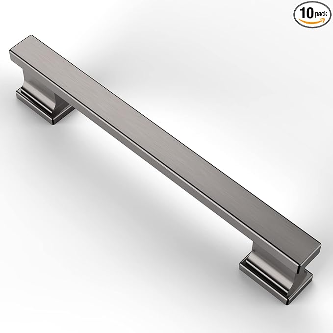 Asidrama 10 Pack 3.75 Inch(96mm) Brushed Black Nickel Kitchen Cabinet Handles, Cabinet Pulls Kitchen Cabinet Hardware for Cupboard Drawer Pulls