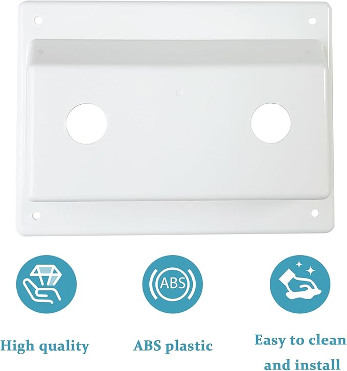 White Duo Faucet Mount KIT Faucet Bezel Stand Off Faucet Cover