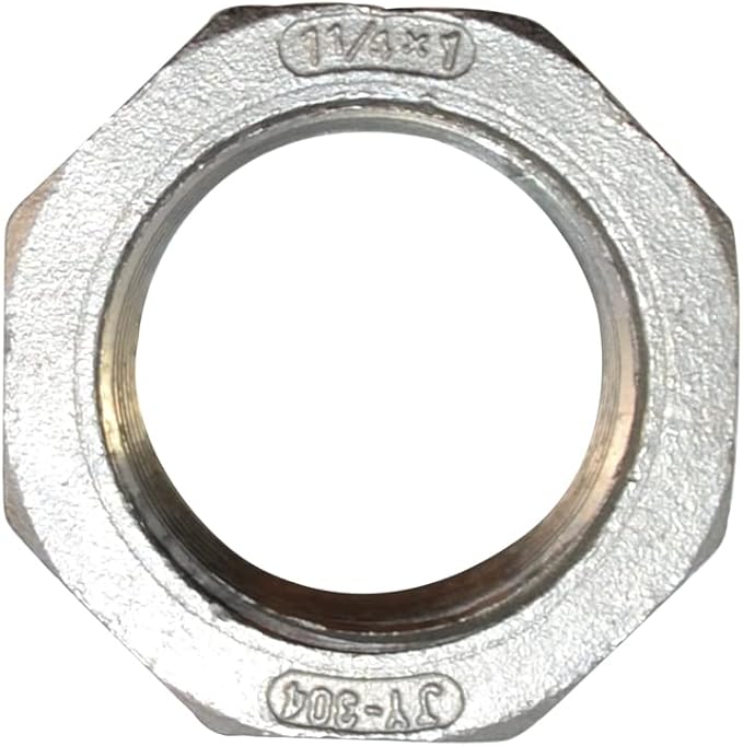 1-1/4" Male NPT to 1" Female NPT Female Reducing/Reducer Bushing Pipe Fitting,Adapter,Stainless Steel SS 304 Hex Bushing