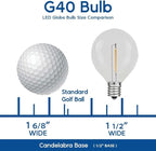 Novelty Lights 25 Pack G40 Red Outdoor Globe Bulbs, Light Bulbs Glass Incandescent Bulbs with 3000 Hour Lifespan, Globe String Lights Replacement Bulbs