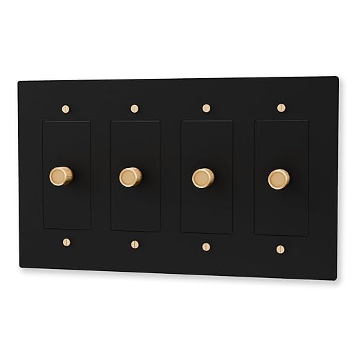 Brass Dimmer Light Switch – 120V AC – Solid Brass Wall Plate for LED Bulbs – Handcrafted Rotary Dimmer with Knurled Knob – UL Listed Flicker-Free Dimming | Vintage Style Light Control for Home Décor