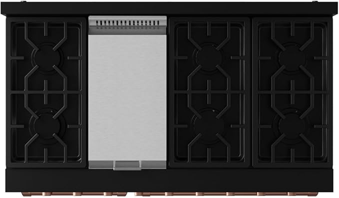 Gordon Ramsay by THOR Kitchen 48 Inch Professional Gas Range with Double Oven in Black/Rose Gold