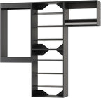 Modular Closet System, 78" Wide Closet Organizer System with Towers and Hanging, Wood Closet Tower Storage for Walk In Closets, Wall Mounted Wardrobe Organizer Kit System, Bedroom, Black