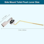 Hygie Rinse 2PACK Universal Metal Toilet Handle Replacement Kit Side Mount Compatible with American Standard/Mansfield/Gerber Toilet, Toilet Tank Flusher Lever with Flapper Chain, Brushed Nickel