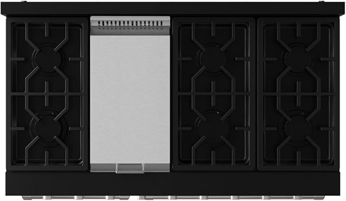 Gordon Ramsay by THOR Kitchen 48 Inch Professional Liquid Propane Range with Tilt Panel Touch Control in Black/Stainless Steel