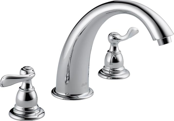 Delta Faucet Windemere 2-Handle Widespread Roman Tub Faucet Trim Kit, Deck-Mount, Chrome BT2796 (Valve Not Included), 6.50" x 11.00" x 11.00"