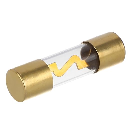 20A AGU Fuse 20 Amp Gold Plated Glass Inline Automobile Audio Fuses for Car Auto Stereo Amplifier Safety Power Protection 12V (Pack of 5 Pcs)