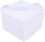 SINLAND Wholesale Microfiber Dish Cloth Best Kitchen Cloths Cleaning Cloths with Poly Scour Side 12Inchx12Inch 10 Pack White