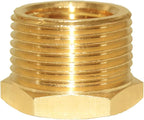 Hooshing 6PCS Brass Pipe Fitting Reducer Hex Bushing 3/4" NPT Male x 1/2" NPT Female Thread Reducer Hose Tube Atapter