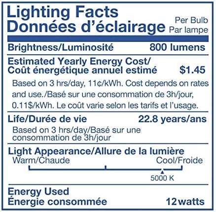 Jolux 12-Pack 5/6" Retrofit LED Recessed Lighting,12W=60W,5000K Daylight,800 Lumens,Dimmable Can Lights,Damp Rated,Simple Installation Adjustable Retrofit Downlight,ETL,Bevel Trim