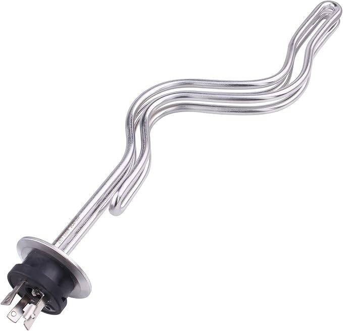 DERNORD 240V 6500W Ripple Tri-clamp Heating Element Stainless Steel Immersion Water Heater with 3-Wire Electrical Locking Plug (2 Inch Tri clamp)