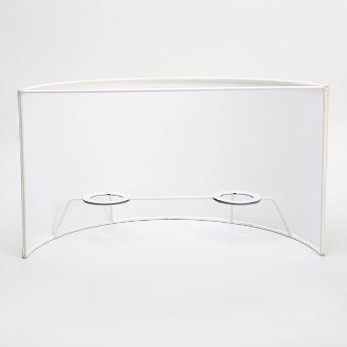 Yosoan 2-Light White Lamp Semicircle Fabric Shades, Double Fabric Lampshade Indoor Wall Mount 2 Bulbs for Wall Sconce Lamp Replacement for Stairwell Bedside Hallway Home Decor(White)