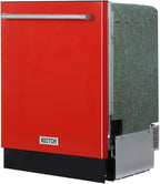 30 inch Freestanding Natural Gas Range or Liquid Propane Gas Range with 5 Burners, Large Capacity 24 inch Top Control Built-In Dishwasher with Third Rack, in Stainless Steel (Red)