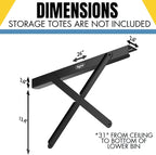 Koova Dual Rail Heavy Duty Overhead Garage Storage System - Stacking Overhead Storage Rails, Made in USA, Easy Installation, Hardware Included, Tote Bin Storage Solution