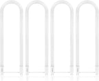 LUXRITE U Bend LED Tube Light, T8 T12, 18W (32W Equivalent), 3000K Soft White, 2000 Lumens, Fluorescent Light Tube Replacement, Direct or Ballast Bypass, DLC and ETL Listed, G13 Base (4 Pack)
