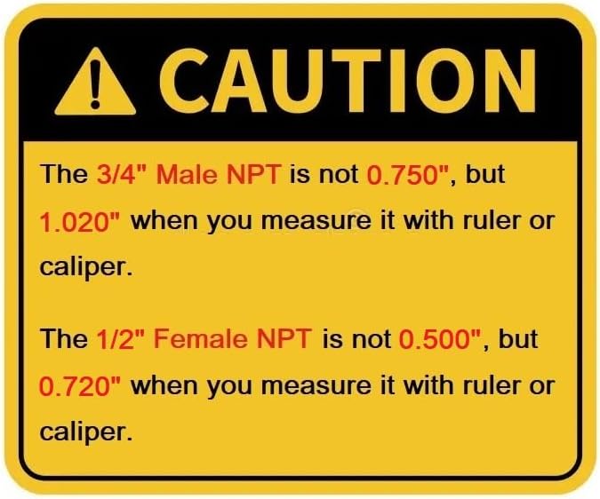 MAACFLOW brass 3/4" Male NPT to 1/2" Female NPT Adapter Reducer Hex Bushing (Thread OD1.02" - ID 0.72") (Pack of 1)