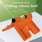 270 ° foldable column level with vertical soft magnet for woodworking, decoration, and steel structure construction. Horizontal ruler with tie straps ﻿ (orange)