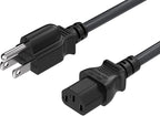 CableLeader 18 AWG Universal Power Cord IEC320 C13 to NEMA 5-15P, Extension Power Cord, Compatible with Computers, Monitors, Printers & TVs (Black, 7ft)