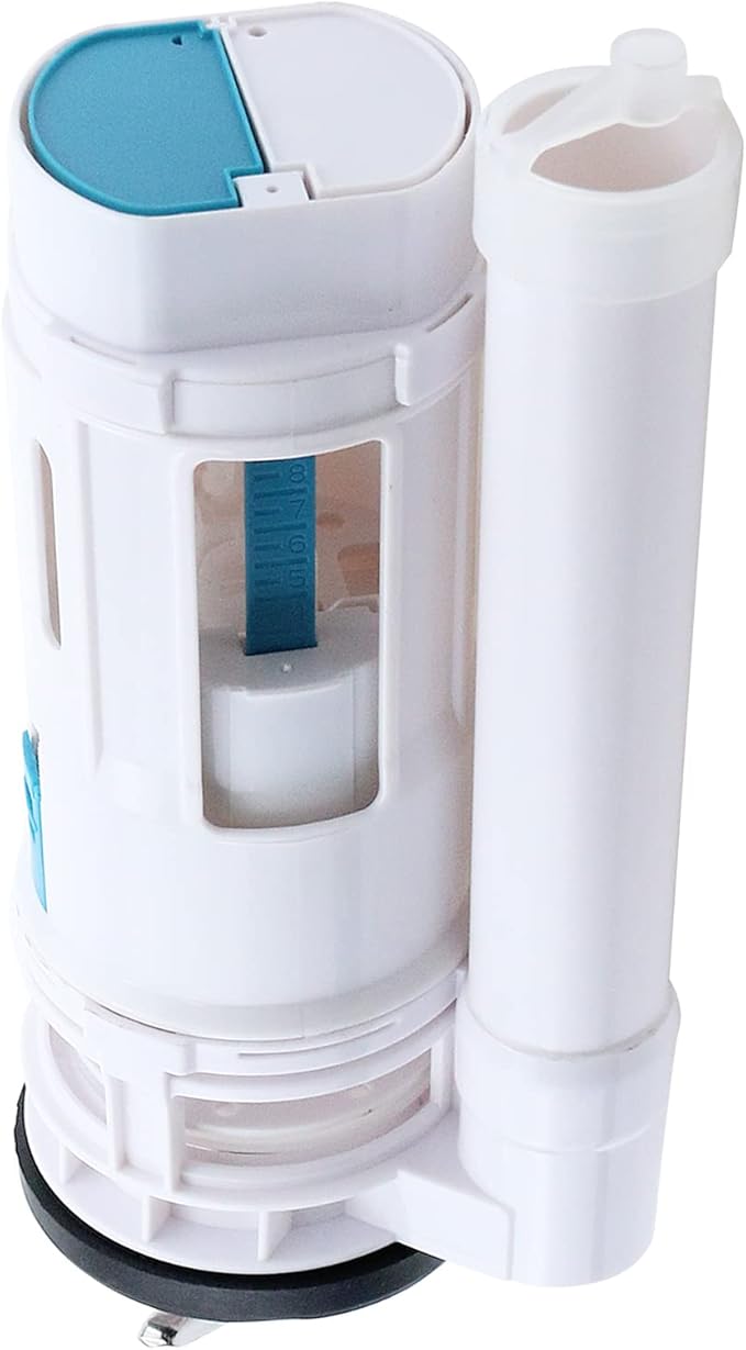 T Tulead Toilet Push Button Valve Dual Flush Fill Valve, Flush Valve Height 8.26"(Include Black Washer), for Drainage Hole 65-70mm/2.56"-2.75"