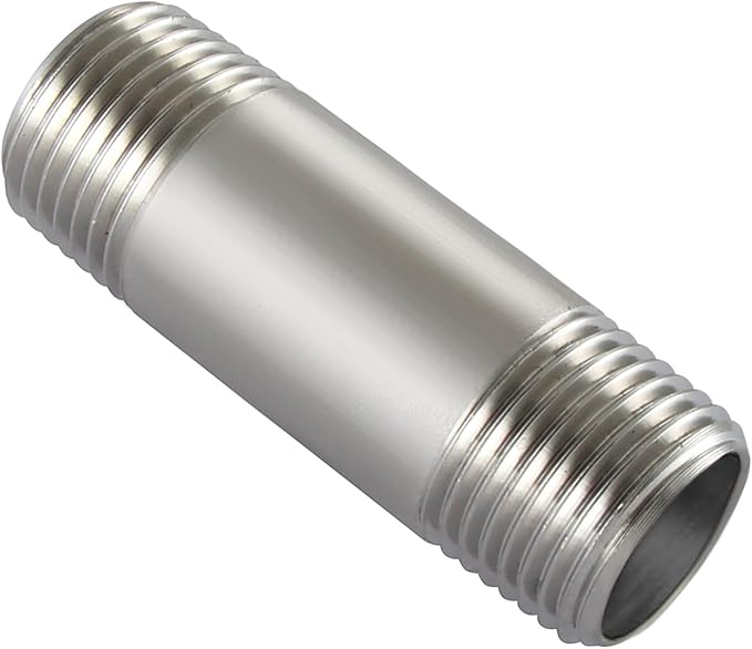 Beduan Stainless Steel Pipe Fittings, 3/4" NPT x 3/4" NPT Male Threaded, 2" Length Nipple Cast Pipe