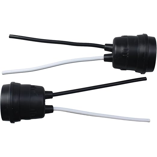 FDXGYH 6pcs Light Bulb Base E27 Waterproof Pigtail Lamp Holder Socket with Cord(Black)