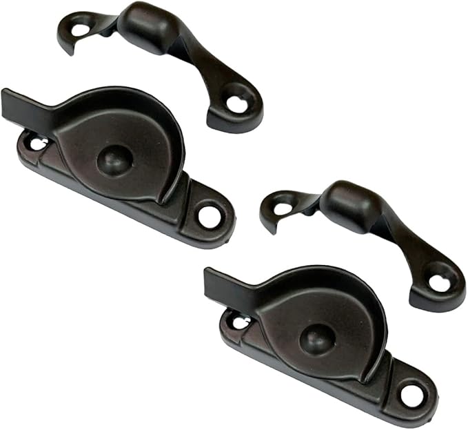 QCAA Zinc Die Cast Window Sash Lock, 2-7/16", Oil Rubbed Bronze, Made in Taiwan, 2 Pack