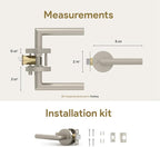 Mega Handles Ronn Privacy Lever & Lock Door Handle Set for Hallway, Closet and Bathroom, Keyless Lock, Heavy Duty Door Levers, Fits All Standard Door Sizes, Screws Included - Satin Nickel (1 Pack)