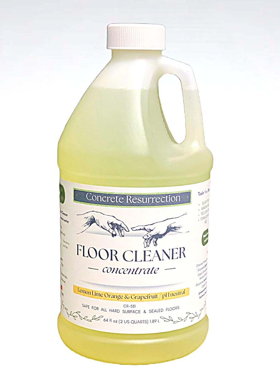 Clean Living Essentials Floor Cleaner – Multi-Surface, Non-Toxic, Plant-Based, pH Neutral, Family & Pet Friendly. Naturally scented for everyday clean. (Lemon + Lime + Orange + Grapefruit)