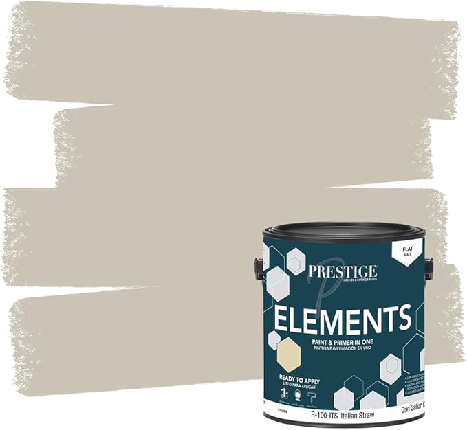 PRESTIGE Paints Elements Interior Paint and Primer in One, Flat, 1 Gallon, Italian Straw