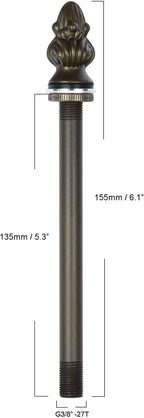 Bieye SS023 Lampshade Support with Finial for Tiffany Style Stained Glass Floor Lamp Table Lamp (G3/8 135mm Acorn)