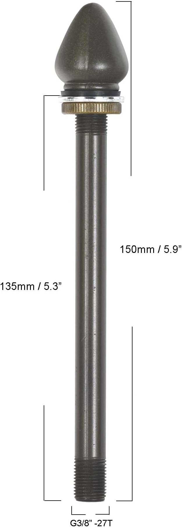 Bieye SS028 Lampshade Support with Finial for Tiffany Style Stained Glass Floor Lamp Table Lamp (G3/8 135mm Waterdrop)