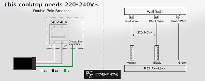 K&H 4 Burner 30 Inch Built-in Electric Stove Top Radiant Ceramic Cooktop Touch Control 240V 8000W CE304-8007