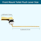 Hygie Rinse Metal Toilet Handle Lever Flush Replacement, Universal Front Mount Toilet Handle with Stainless Steel Flapper Chains, Toilet Repair Kit, Shiny Gold