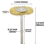 45-Piece Brass Wire Brush Set - Metal Rust Removal, Polishing, Cleaning - 1/8″ (3mm) Shaft - Removes Burrs, Dust, and Oxide Layer - Handles Rough Surfaces - Rotary Tool Accessories