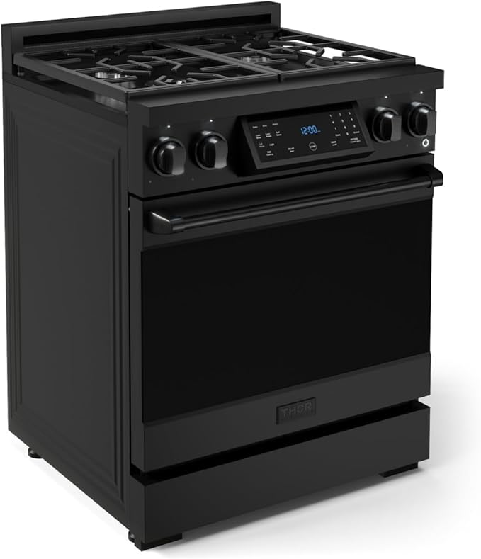 Gordon Ramsay by THOR Kitchen 30 Inch Professional Gas Range with Tilt Panel Touch Control in Black
