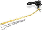 Boltigen Universal Toilet Flush Handle, Front Mount Lever, Fit Most Tanks, Zinc Alloy Black with Gasket and Flapper Chain