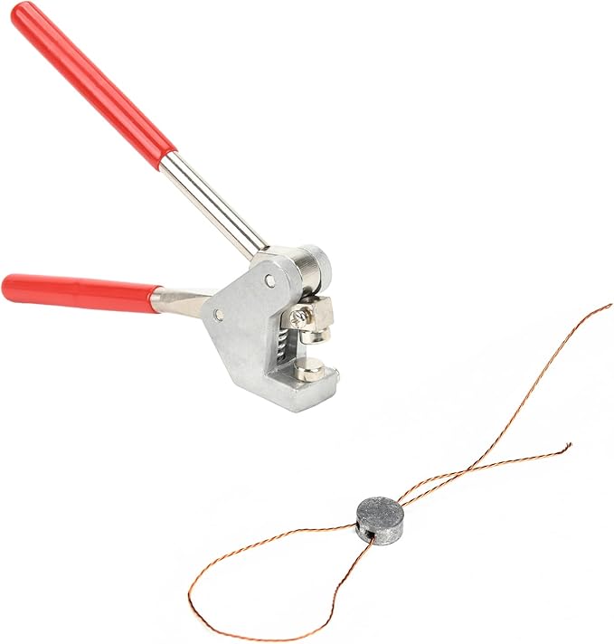 20PCS 10x6mm Round Lead Seals Security Meter Seals with 20PCS Copper Wires and 1PC Sealing Plier