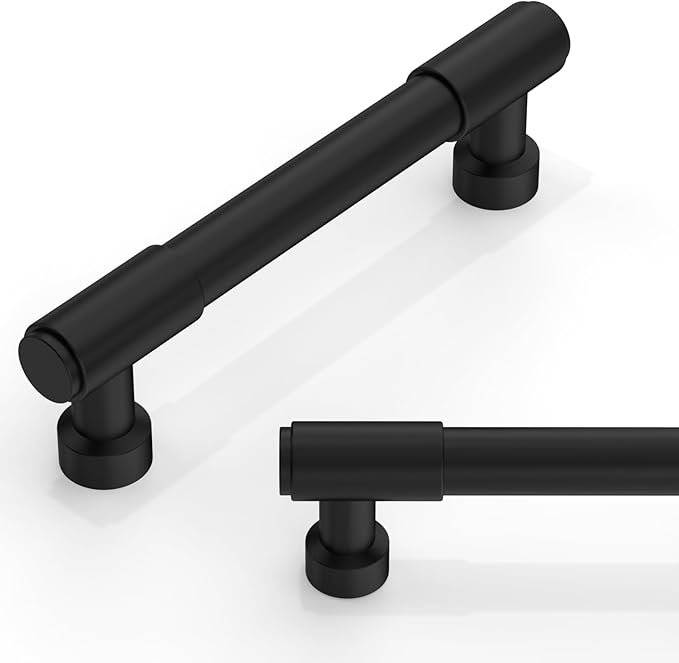 10 Pack Matte Black Cabinet Pulls 3.75 Inch(96mm) Kitchen Cabinet Handles Cabinet Hardware for Drawer Pulls